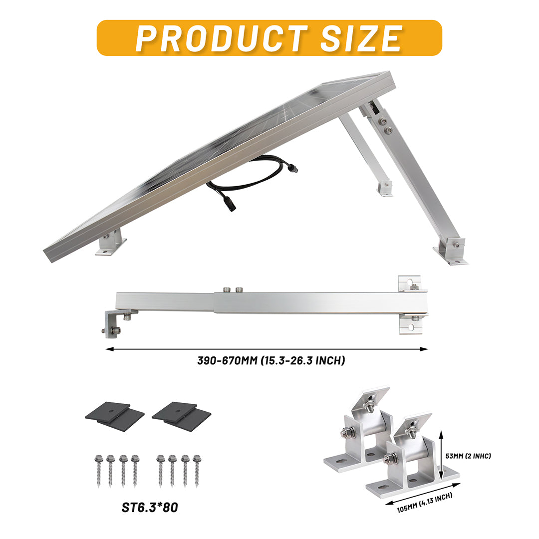 26in Adjustable Solar Panel Tilt Mount Brackets