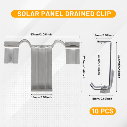 10PCS Solar Panel WaterDrainage Clips Stainless Steel