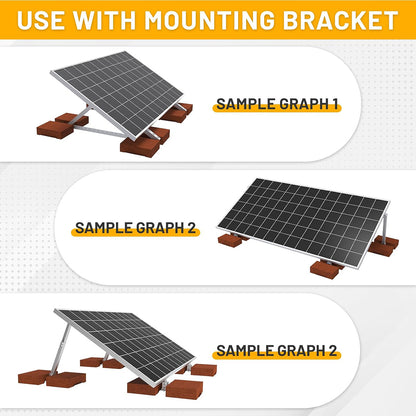 4 Pcs Aluminum Pallet, Shim Block, Ballast Plate, Support for Adjustable Solar Panel Tilt Mount Brackets