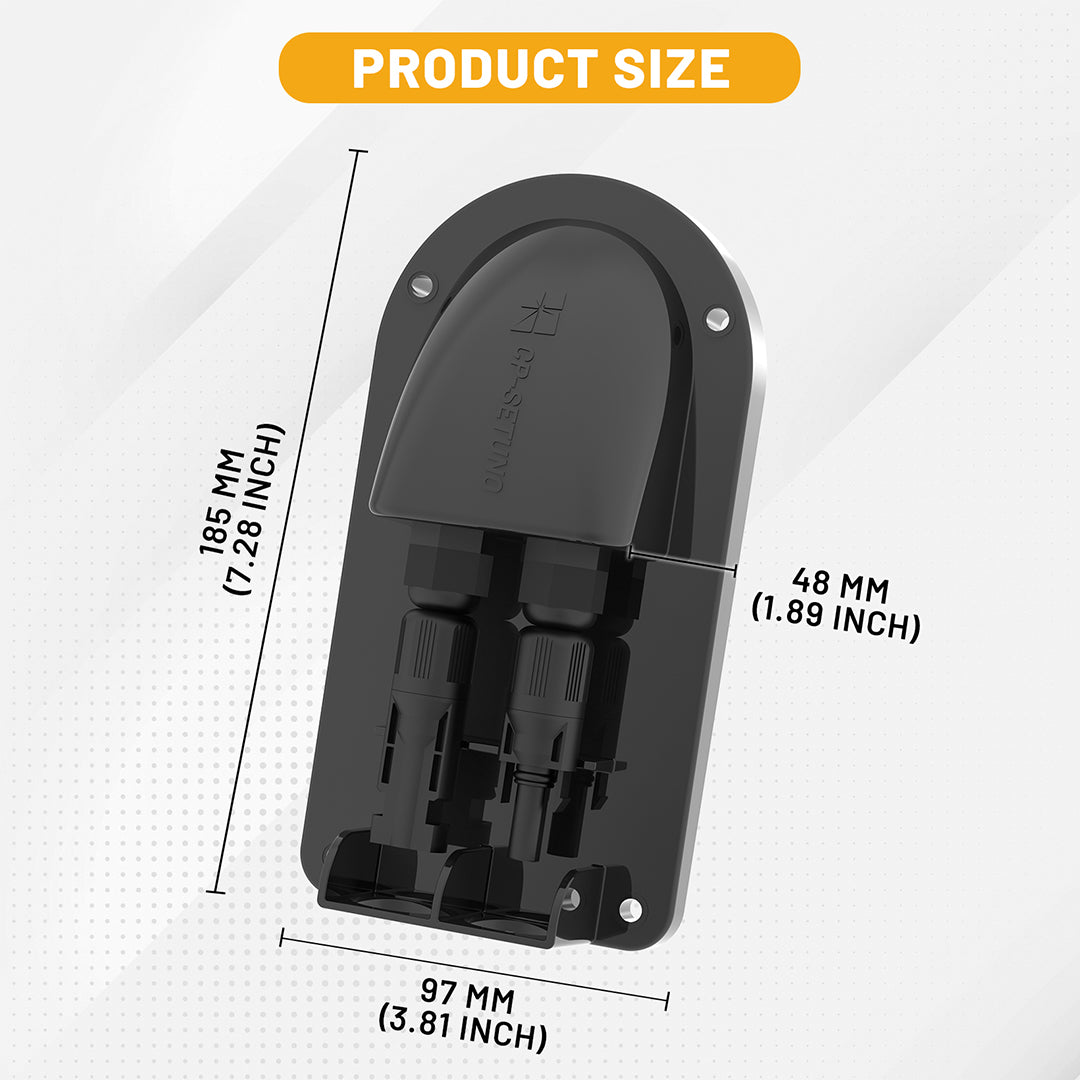 Solar Double Cable Entry Gland Box ABS  for Marine, RV, Caravan, Boat