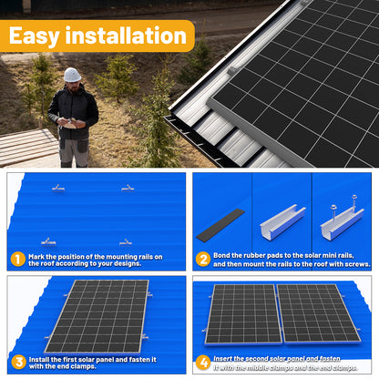 Solar Panel Mount Bracket Kit 4.72in mini rail set