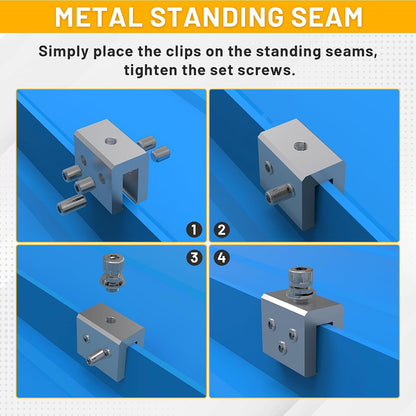 8 Units Metal Roof Clamps