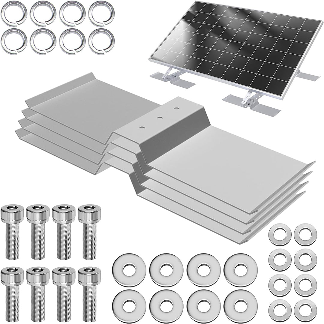 4 Pcs Aluminum Pallet, Shim Block, Ballast Plate, Support for Adjustable Solar Panel Tilt Mount Brackets