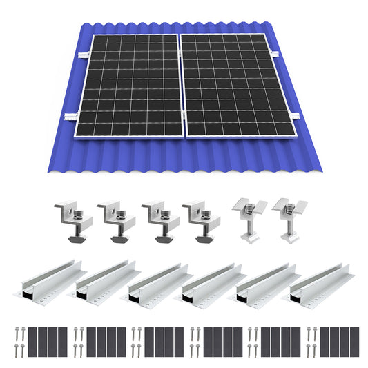 Solar Panel Mount Bracket Kit for Shingle, Slate, Wood, Metal Roof and Any Other Flat Surfaces